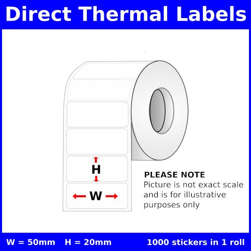 50mm [x] 20mm [x] 1000pcs - 1up - DT Sticker