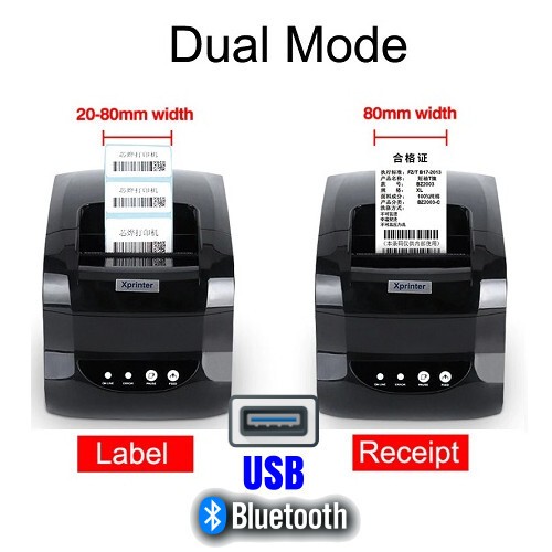 XP-365b USB+Bluetooth Dual-mode Sticker & Receipt Printer