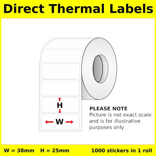 38mm [x] 25mm [x] 1000pcs - 1up - DT Sticker