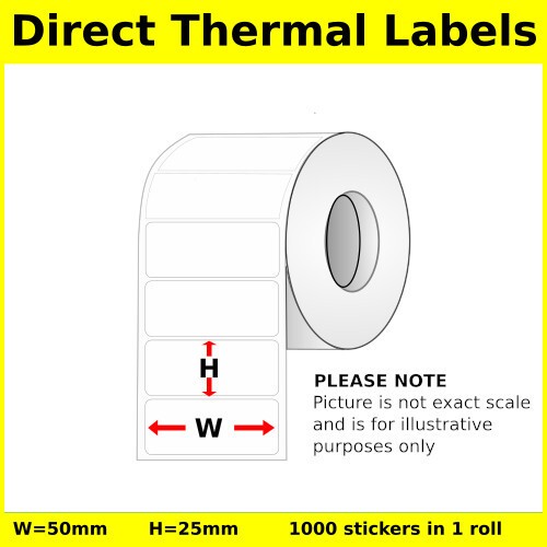 50mm [x] 25mm [x] 1000pcs - 1up - DT Sticker