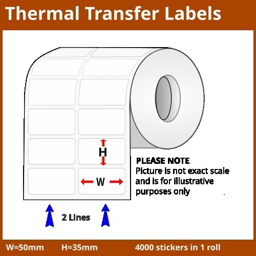50mm [x] 35mm [x] 4000pcs - 2up - TT Sticker