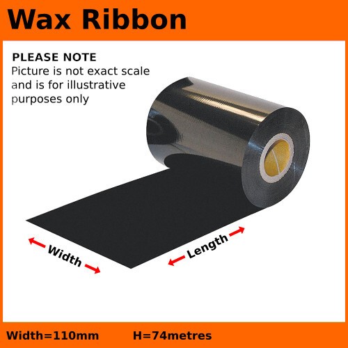 110mm [x] 74M Wax Ribbon